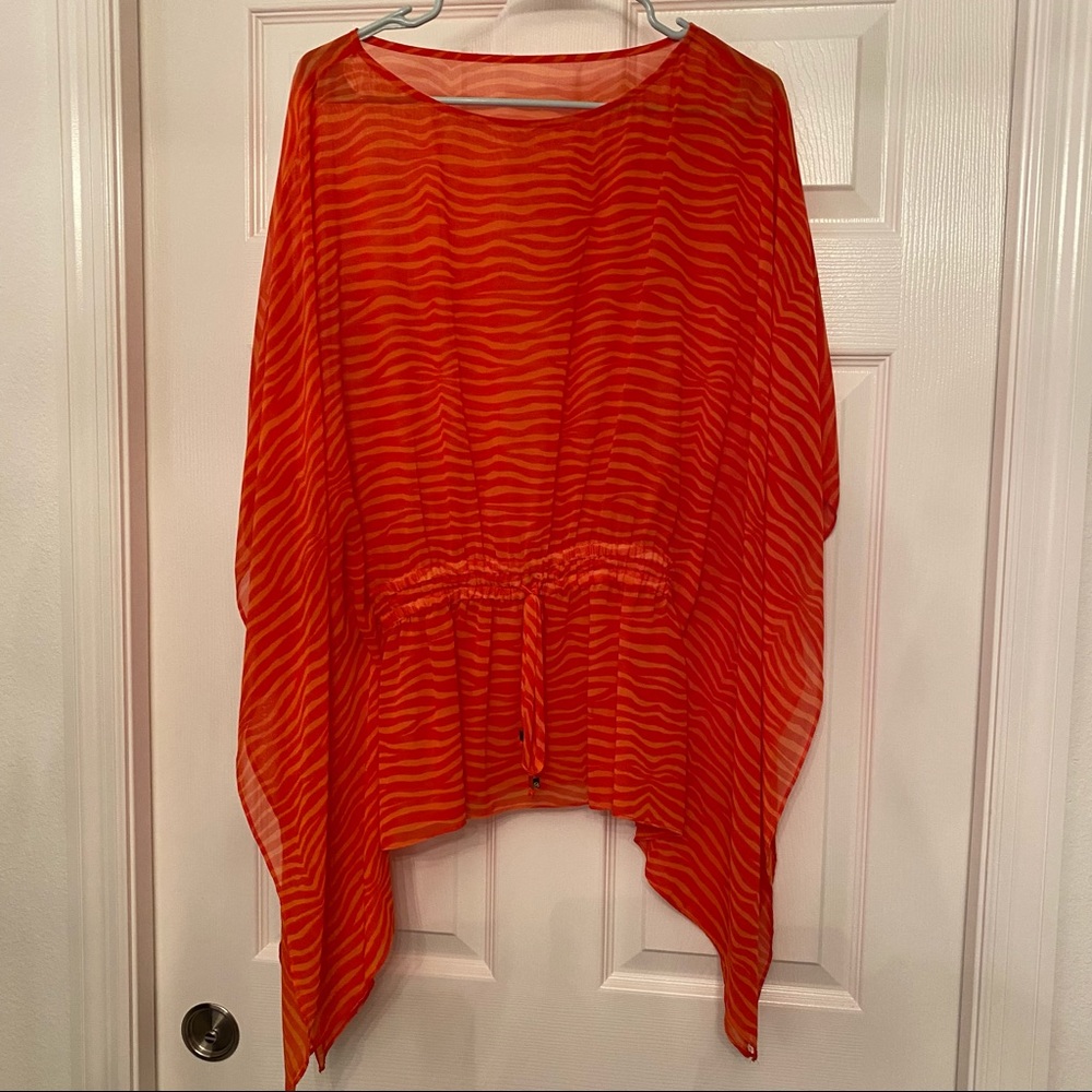 Michael Kors Orange Zebra Top / Cover Up